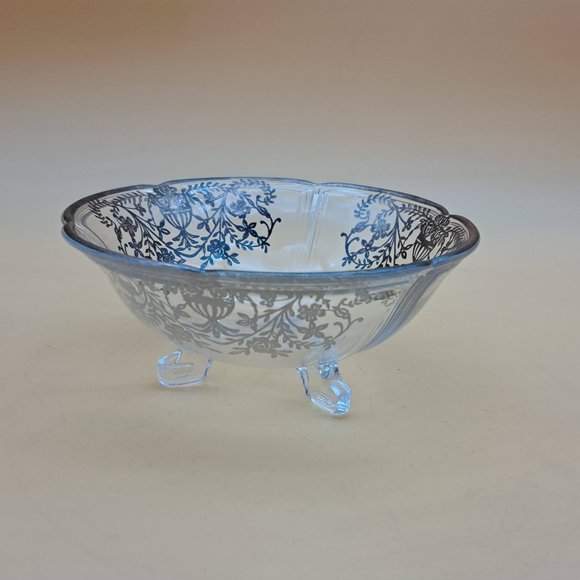 Glass Bowl With Silver Overlay - Picture 7 of 11